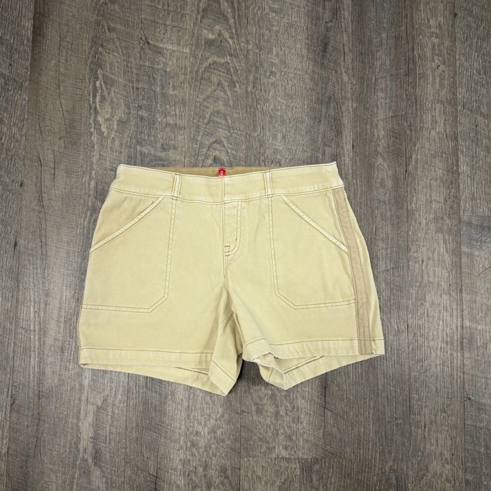 SPANX 6" Twill 4-way Stretch Pull-on Shorts Medium; Almond Beige Tan Khaki